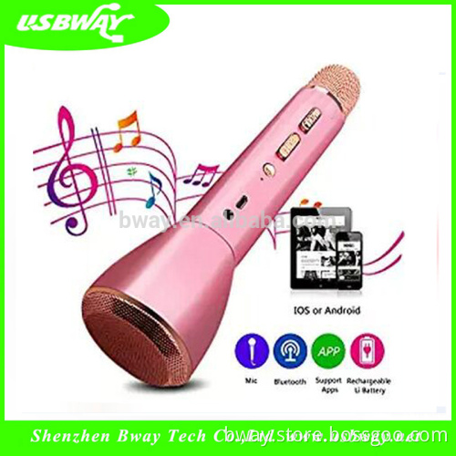 Alibaba bluetooth microphone karaoke singing machine with speaker for iOS wireless microphone